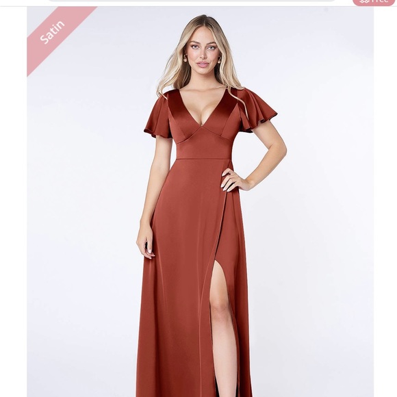 Azazie Lani Bridesmaid Dress - Terracotta - Picture 1 of 5